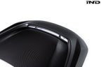 Alpha-N G87 M2 carbon vented hood with front vent insert on white background, showcasing its sleek exterior design.