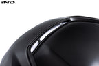 Alpha N G87 M2 carbon hood front vent insert installed on a car, showcasing its sleek design and lightweight carbon fiber material.