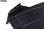 Alpha N G87 M2 carbon rear underbody floor kit shown on white background, highlighting lightweight aerodynamic design.