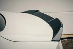 Alpha N G87 M2 carbon trunk spoiler installed on the exterior of the car, showcasing its sleek, aerodynamic design.