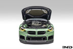 Alpha-N G87 M2 Carbon Vented Hood installed on car, showing sporty exterior design and vented hood features.