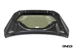 White Alpha N G87 M2 Carbon Vented Hood for Clubsport BMW, featuring lightweight carbon material and vented design.