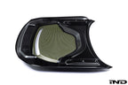 Alpha-N G87 M2 carbon vented hood installed on a vehicle with a white background, showcasing its lightweight, aerodynamic design.