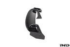 Alpha N Alpha-N Corse Swan Neck Rear Wing mounted on a car, white background, showcasing its aerodynamic design and sleek white finish.
