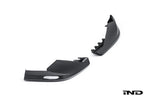 Alpha-N G90 G99 M5 carbon front corner splitter set, two-piece exterior car accessories with white background.