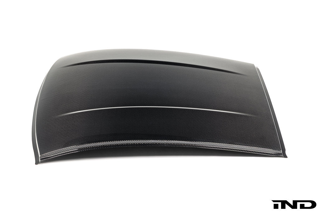 Alpha-N Porsche 996 / 997 Carbon Roof Panel in gloss 2x2 twill carbon fiber on white background