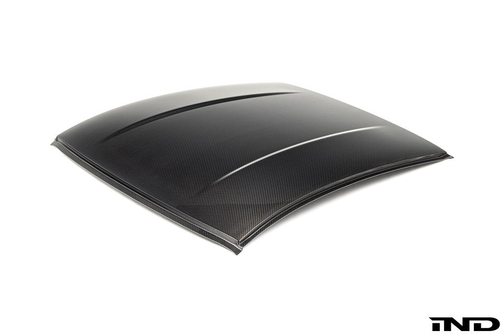 Alpha-N Porsche 996 / 997 Carbon Roof Panel in gloss 2x2 twill carbon fiber on white background