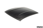 Alpha-N Porsche 996 / 997 Carbon Roof Panel in gloss 2x2 twill carbon fiber on white background