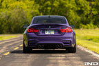 RKP Alpha-N carbon trunk installed on BMW F82 M4 exterior, showcasing sleek, lightweight carbon fiber design.