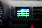 CANchecked MFD32 Gen2 3.2-inch multi-function display installed in a left-hand drive Audi 8L A3 / S3 Pre-Facelift, featuring a vehicle-specific dashboard integration.
