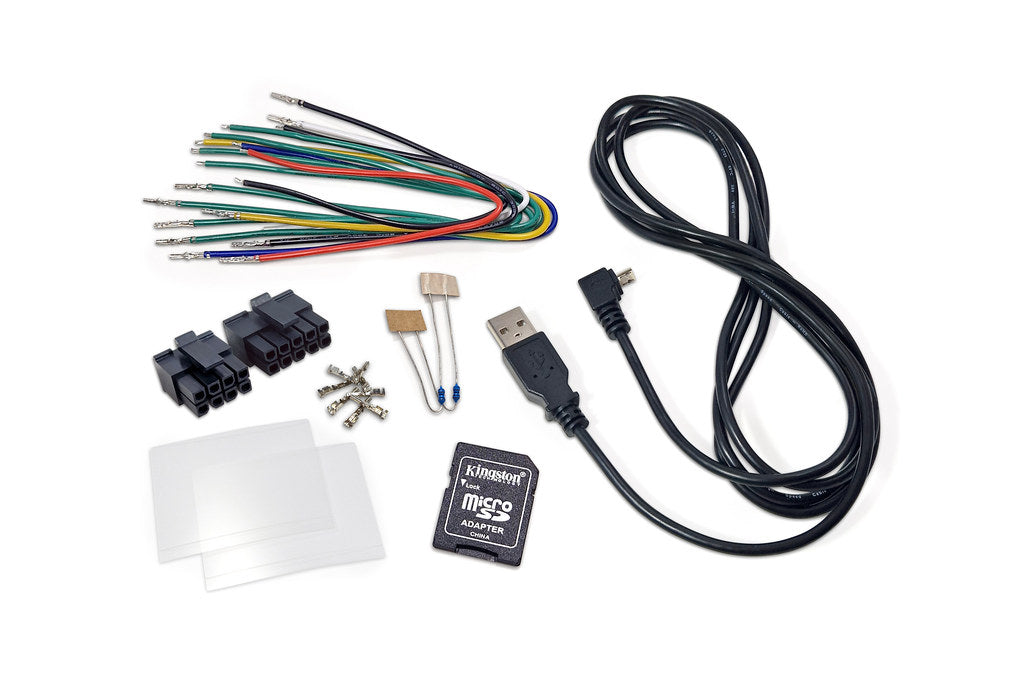 CANchecked MFD32 Gen2 3.2-inch multi-function display for the Audi 8L A3 / S3 Pre-Facelift (LHD), shown on a white background with the vehicle-specific mounting bezel and wiring harness.