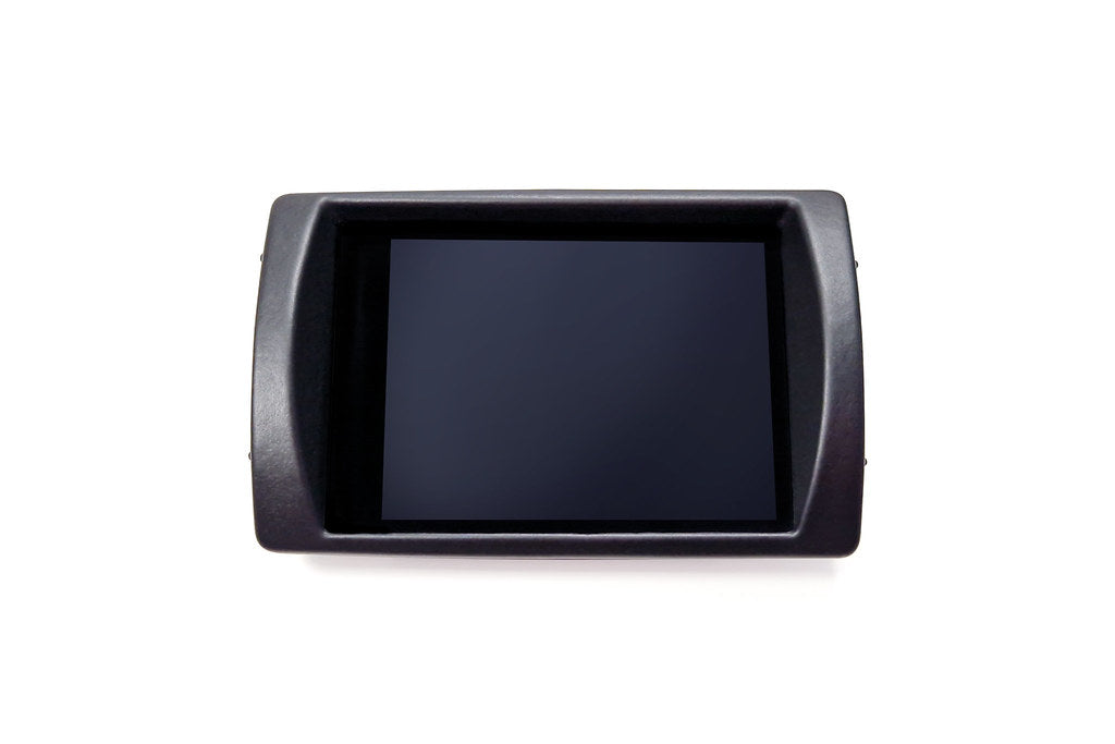 CANchecked MFD32 Gen2 3.2-inch multi-function display for the Audi 8L A3 / S3 Pre-Facelift (LHD), shown on a white background with the vehicle-specific mounting bezel and wiring harness.