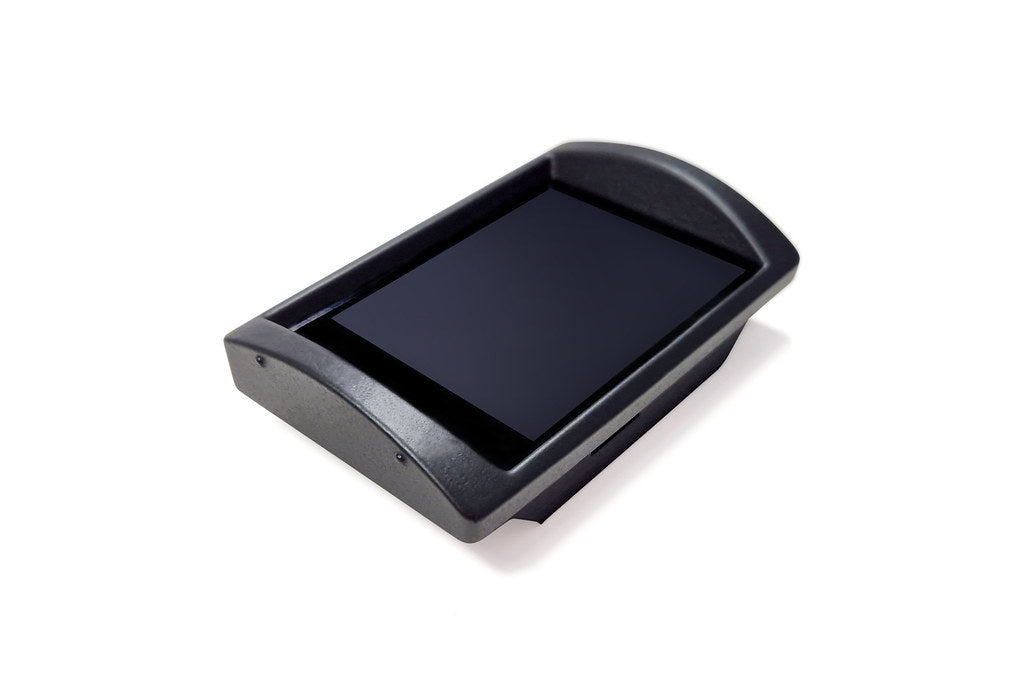 CANchecked MFD32 Gen2 3.2-inch multi-function display for the Audi 8L A3 / S3 Pre-Facelift (LHD), shown on a white background with the vehicle-specific mounting bezel and wiring harness.