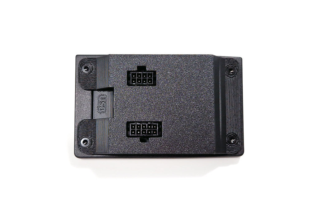 CANchecked MFD32 Gen2 3.2-inch multi-function display for the Audi 8L A3 / S3 Pre-Facelift (LHD), shown on a white background with the vehicle-specific mounting bezel and wiring harness.