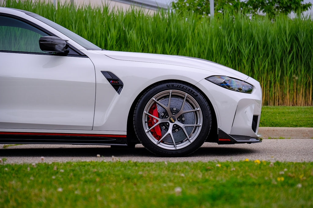 BBS FI-R Evo 19-inch front and 20-inch rear staggered forged wheel set installed on a BMW M4 CSL.
