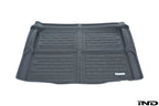 3D MAXpider G80 M3 all-weather cargo mat for vehicle interior, showing textured rubber surface with raised edges for storage protection