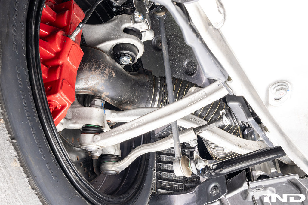 BMW G87 M2 Racing Brake Cooling Ducts installed on BMW G87 M2 front brake assembly