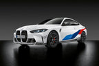 BMW M Performance G8X style 963M wheels in frozen gunmetal on a black BMW M4, showing the 19 and 20-inch staggered wheel set.