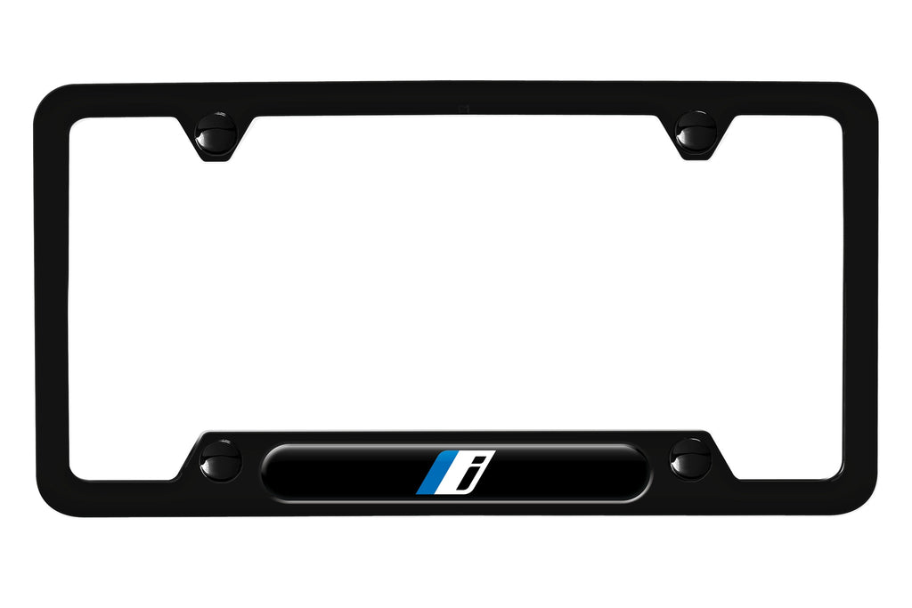 BMW "i" Series Black Stainless Steel License Plate Frame
