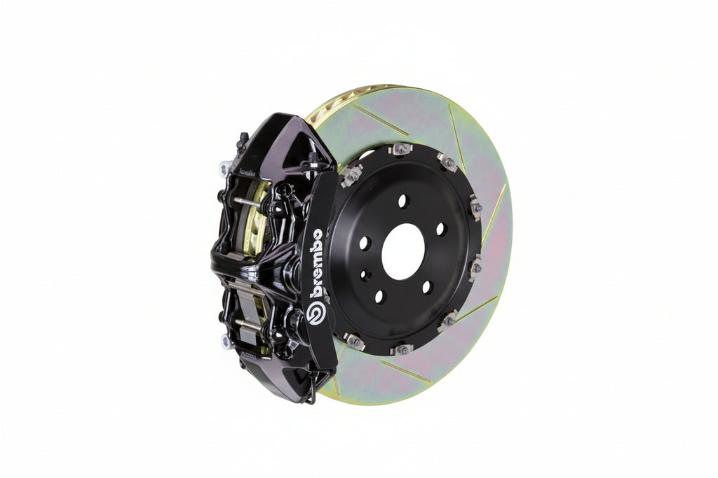 Brembo F85 X5M / F86 X6M GT big brake kit with 405mm slotted black front brake rotors and 2-piece design for BMW SUVs.
