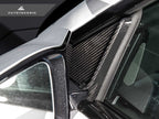 AutoTecknic G87 M2 dry carbon side mirror wind deflector set by Verus Engineering, exterior car accessories, close-up view