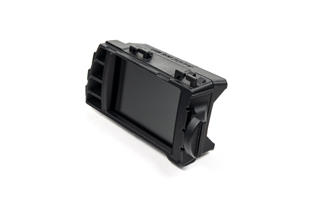 CANchecked MFD28 Gen2 2.8-inch multi-function display for Audi B9 RS4, RS5, S4, and S5 shown on a white background, featuring a vehicle-specific air vent integration, touchscreen interface, and real-time vehicle diagnostics and performance monitoring.