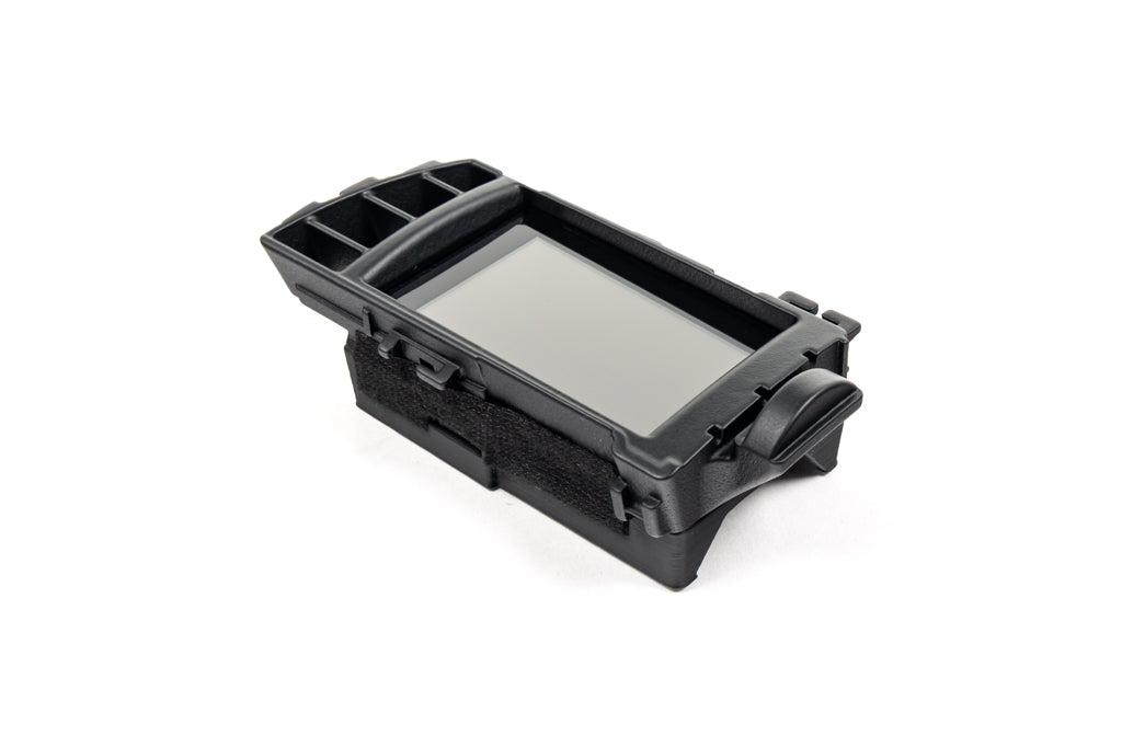 CANchecked MFD28 Gen2 2.8-inch multi-function display for Audi B9 RS4, RS5, S4, and S5 shown on a white background, featuring a vehicle-specific air vent integration, touchscreen interface, and real-time vehicle diagnostics and performance monitoring.