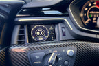 CANchecked MFD28 Gen2 2.8-inch multi-function display installed in an Audi B9 RS4, RS5, S4, or S5 interior, providing touchscreen control, real-time vehicle diagnostics, performance monitoring, and advanced CAN bus data integration through an OEM-style installation.