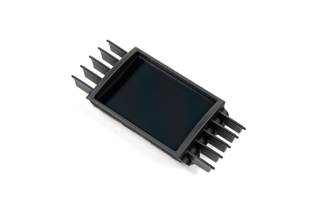 CANchecked MFD32 Gen2 3.2-inch multi-function display for Audi C7 A6, S6, A7, and S7 shown on a white background, featuring a vehicle-specific air vent integration, touchscreen interface, and real-time vehicle diagnostics and performance monitoring.