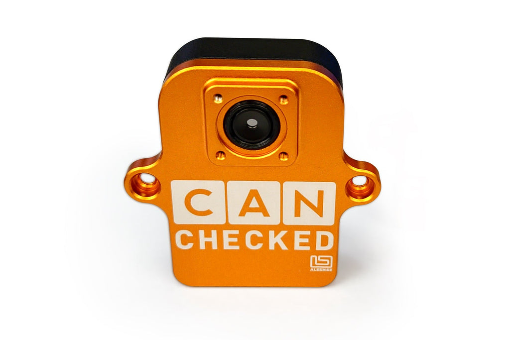 CANchecked BMU01 wireless brake temperature monitor displayed on a white background, designed to provide real-time brake temperature monitoring with a compact single-display interface and wireless sensor communication.