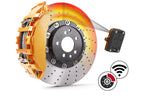 CANchecked BMU01 wireless brake temperature monitor displayed on a white background, designed to provide real-time brake temperature monitoring with a compact single-display interface and wireless sensor communication.