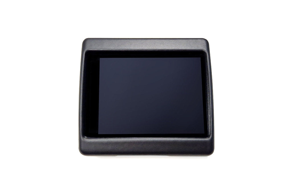 CANchecked MFD28 Gen2 2.8-inch multi-function display for BMW E28 M5 and 5-Series (LHD) shown on a white background with OEM-style air vent integration.