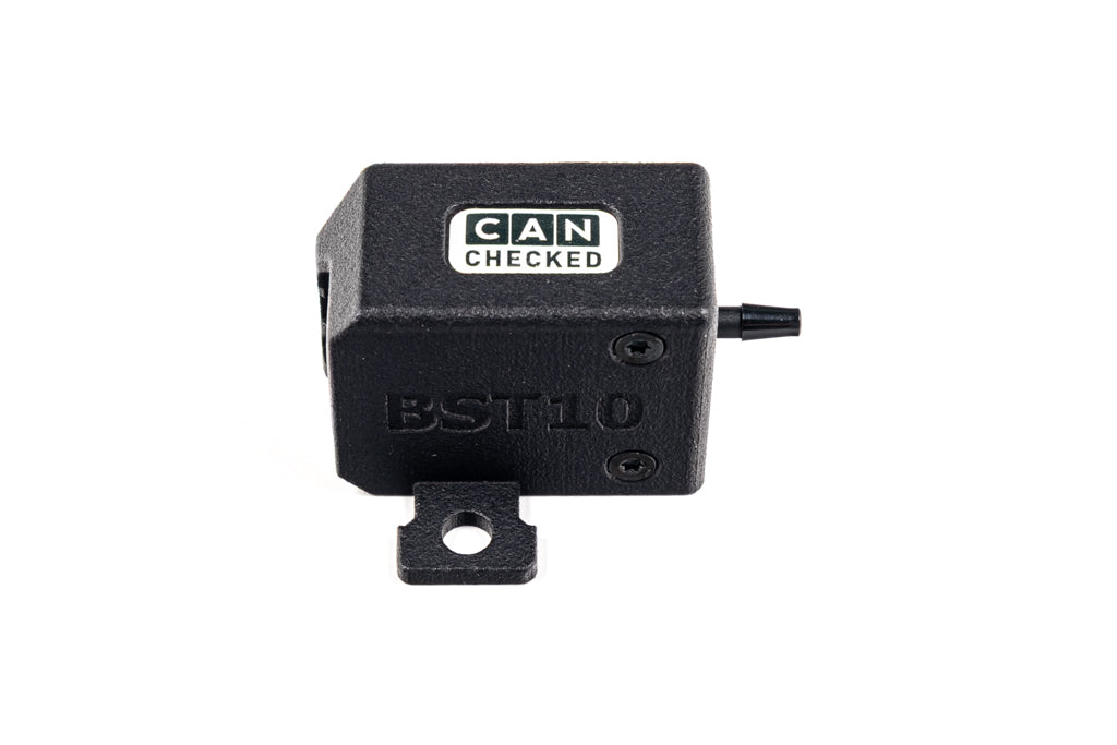 CANchecked BST10 Boost Sensor with 6.5 bar (95 psi) relative pressure measurement range displayed on a white background.