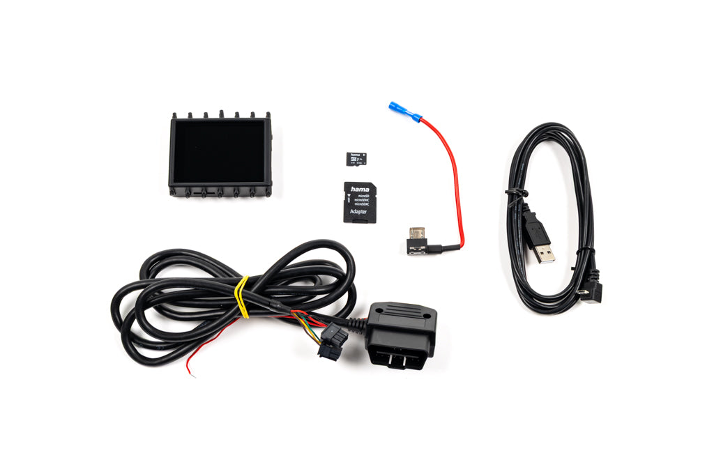 CANchecked MFD28 Gen2 2.8-inch multi-function display for Dodge Charger LX shown on a white background, featuring a vehicle-specific air vent integration, touchscreen interface, and real-time vehicle diagnostics and performance monitoring.