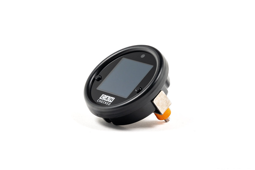CANchecked MFD15 Gen2 1.5-inch multi-function display for Ford Fiesta MK5, MK6, and MK7 shown on a white background, featuring an OLED display, vehicle-specific fitment, and real-time vehicle data monitoring.