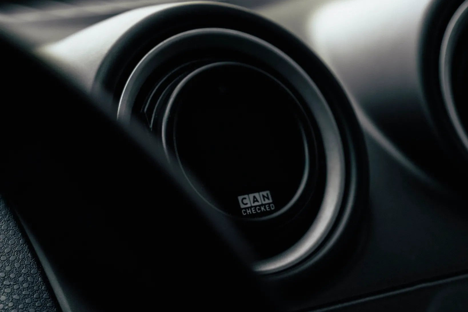 CANchecked MFD15 Gen2 1.5-inch multi-function display installed in a Ford Fiesta MK5, MK6, or MK7 interior, providing real-time vehicle diagnostics, performance monitoring, and customizable data display through a vehicle-specific integration.