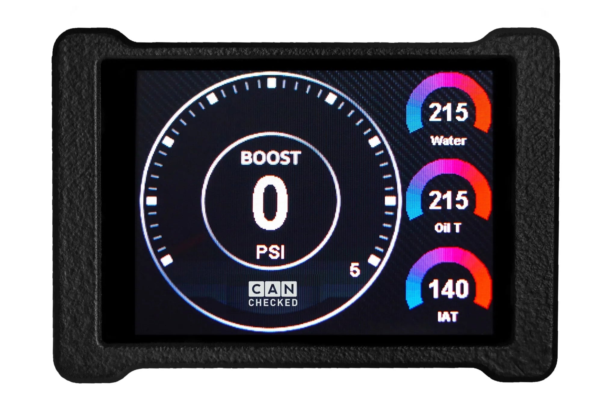 CANchecked 2.8-inch Gen2 multi-function display for Audi B5 S4 and A4 interior, LHD, showing digital dashboard features.