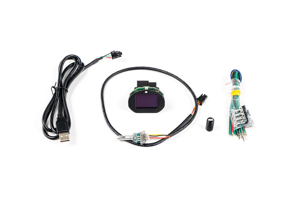 CANchecked MFA2.0 Gen2 multi-function display for Mazda NA Miata MX-5 shown on a white background, featuring instrument cluster integration, OLED display technology, and real-time vehicle data monitoring for left-hand and right-hand drive applications.