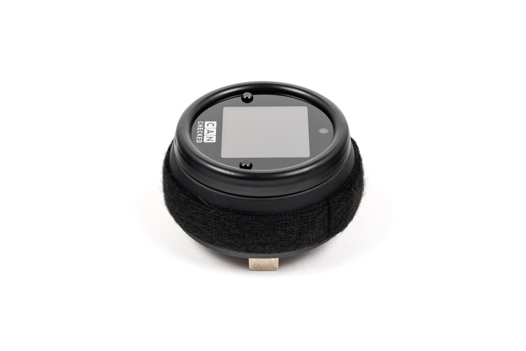 CANchecked MFD15 Gen2 1.5-inch multi-function display for Mazda NC Miata MX-5 displayed on a white background, featuring an OLED screen, vehicle-specific fitment, and real-time vehicle data monitoring.