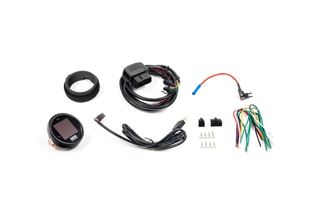 CANchecked MFD15 Gen2 1.5-inch multi-function display for Mazda NC Miata MX-5 displayed on a white background, featuring an OLED screen, vehicle-specific fitment, and real-time vehicle data monitoring.