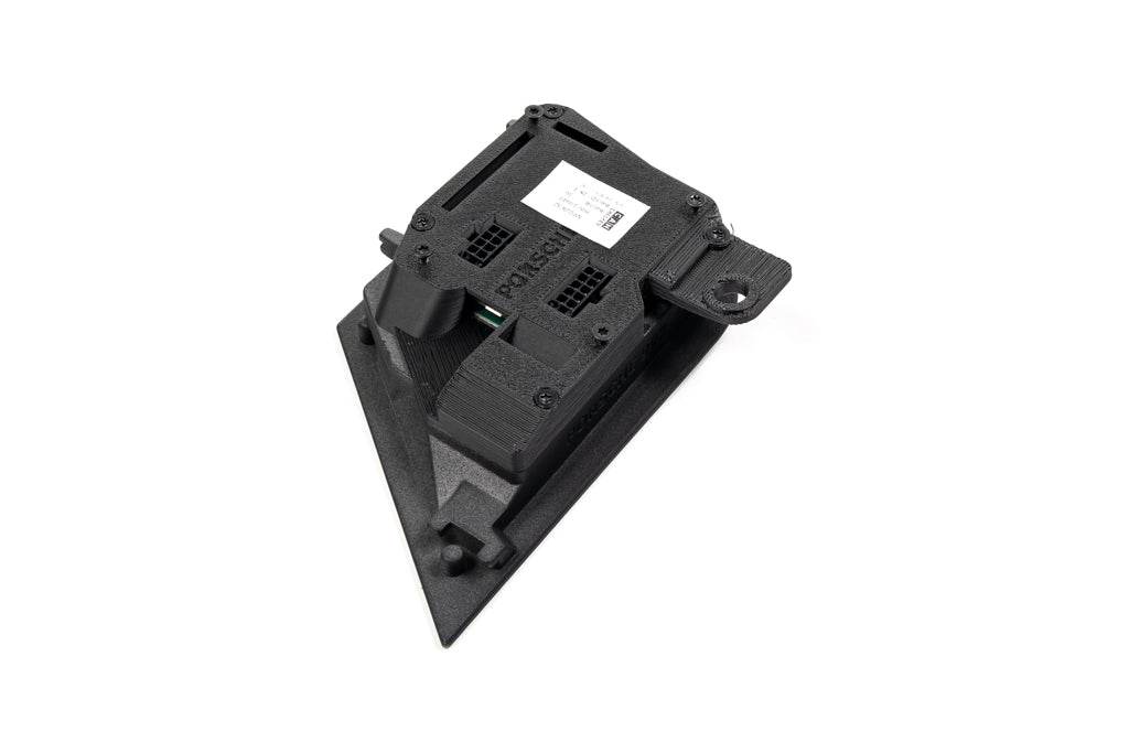 CANchecked MFD32 Gen2 Multi Function Display for Porsche 992 911 LHD shown on a white background with vehicle-specific vent integration and CAN bus monitoring functionality.