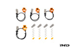CANchecked TMC04 Tire Temperature Monitoring Set with four infrared tire temperature sensors, cables, and CAN bus connectivity displayed on a white background.