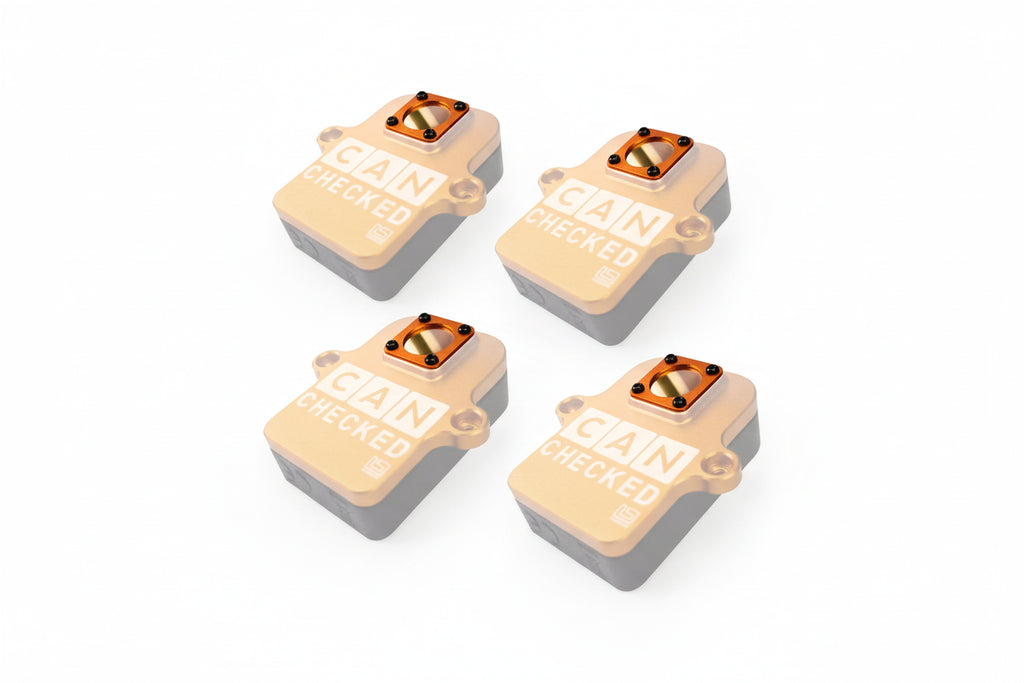 CANchecked TML04 interior temp monitoring cover lens kit showing clear lens and mounting hardware for temperature sensors.