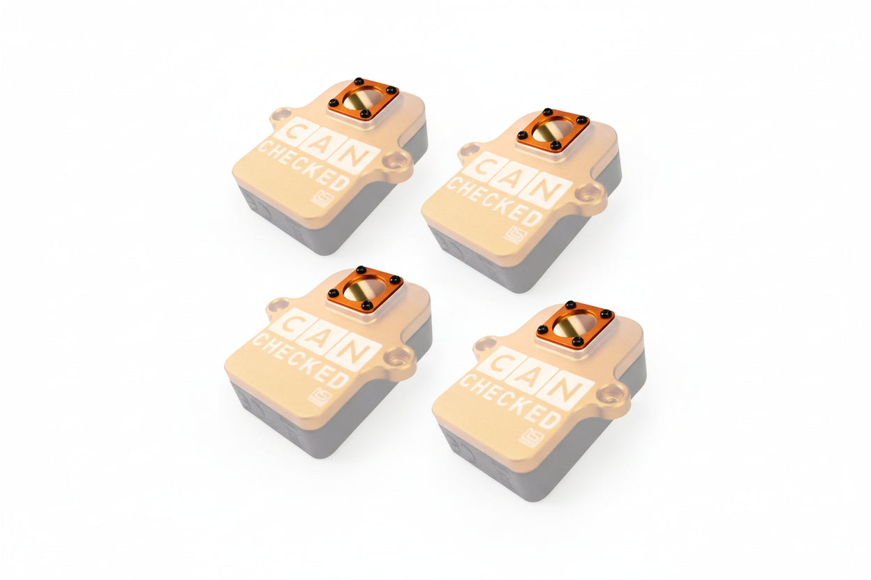 CANchecked TML04 interior temp monitoring cover lens kit showing clear lens and mounting hardware for temperature sensors.