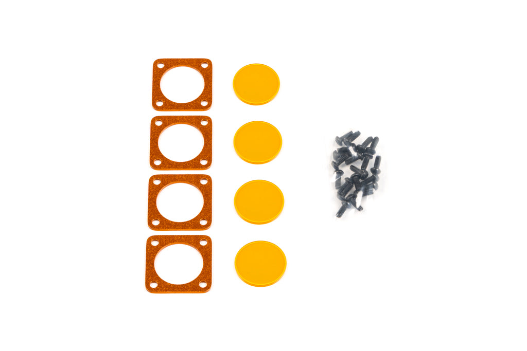 CANchecked TML04 temperature monitoring cover lens kit displayed on a white background, designed to protect compatible CANchecked infrared temperature sensors from debris, dust, moisture, and harsh motorsport operating conditions.