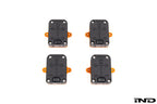 CANchecked TMU04 Wireless Tire Temperature Monitoring Set with four infrared temperature sensors and CAN bus receiver module displayed on a white background.
