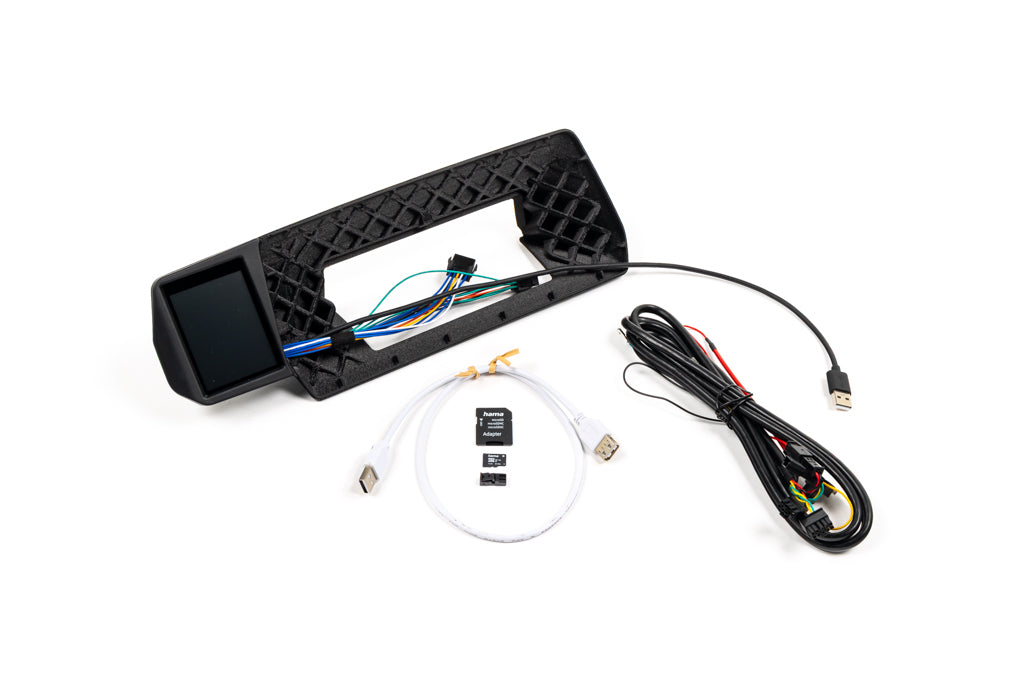CANchecked MFD32 Gen2 3.2-inch multi-function display for Toyota A90 MK5 GR Supra shown on a white background, featuring a vehicle-specific air vent integration, touchscreen interface, and real-time vehicle diagnostics and performance monitoring.