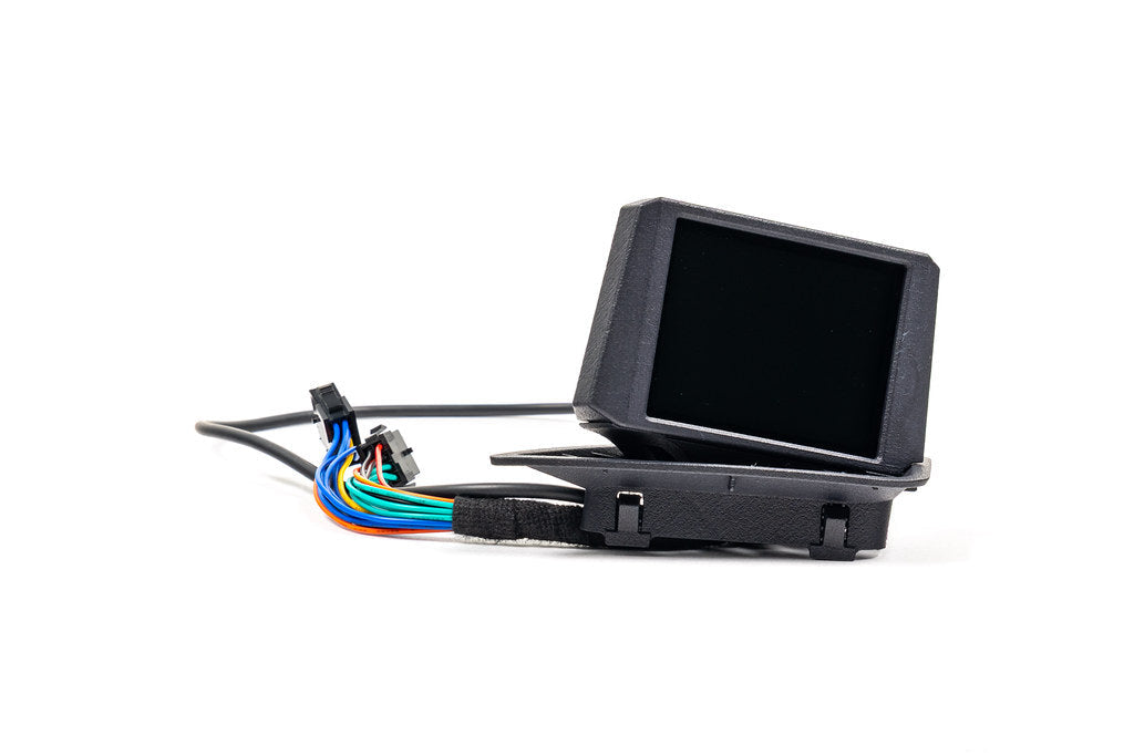 CANchecked MFD28 Gen2 2.8-inch multi-function display for Toyota Corolla E210 shown on a white background, featuring a vehicle-specific air vent integration, touchscreen interface, and real-time vehicle diagnostics and performance monitoring.