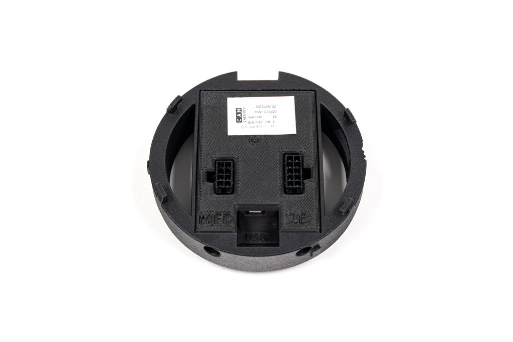 CANchecked MFD28 Gen2 2.8-inch multi-function display for Toyota XP210 GR Yaris and Toyota ZN8 GR86 shown on a white background, featuring a vehicle-specific air vent integration, touchscreen interface, and real-time vehicle diagnostics and performance monitoring.