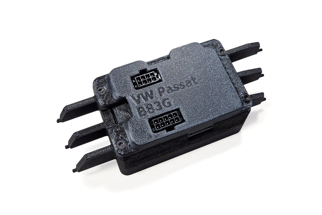 CANchecked MFD32 Gen2 3.2-inch multi-function display for Volkswagen B8 Passat (LHD) shown on a white background with OEM-style dashboard integration